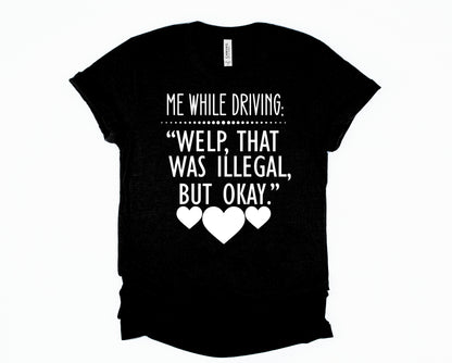 Wholesale Me While Driving Graphic Tee - Heather Sunset