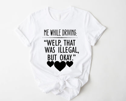 Wholesale Me While Driving Graphic Tee - Red