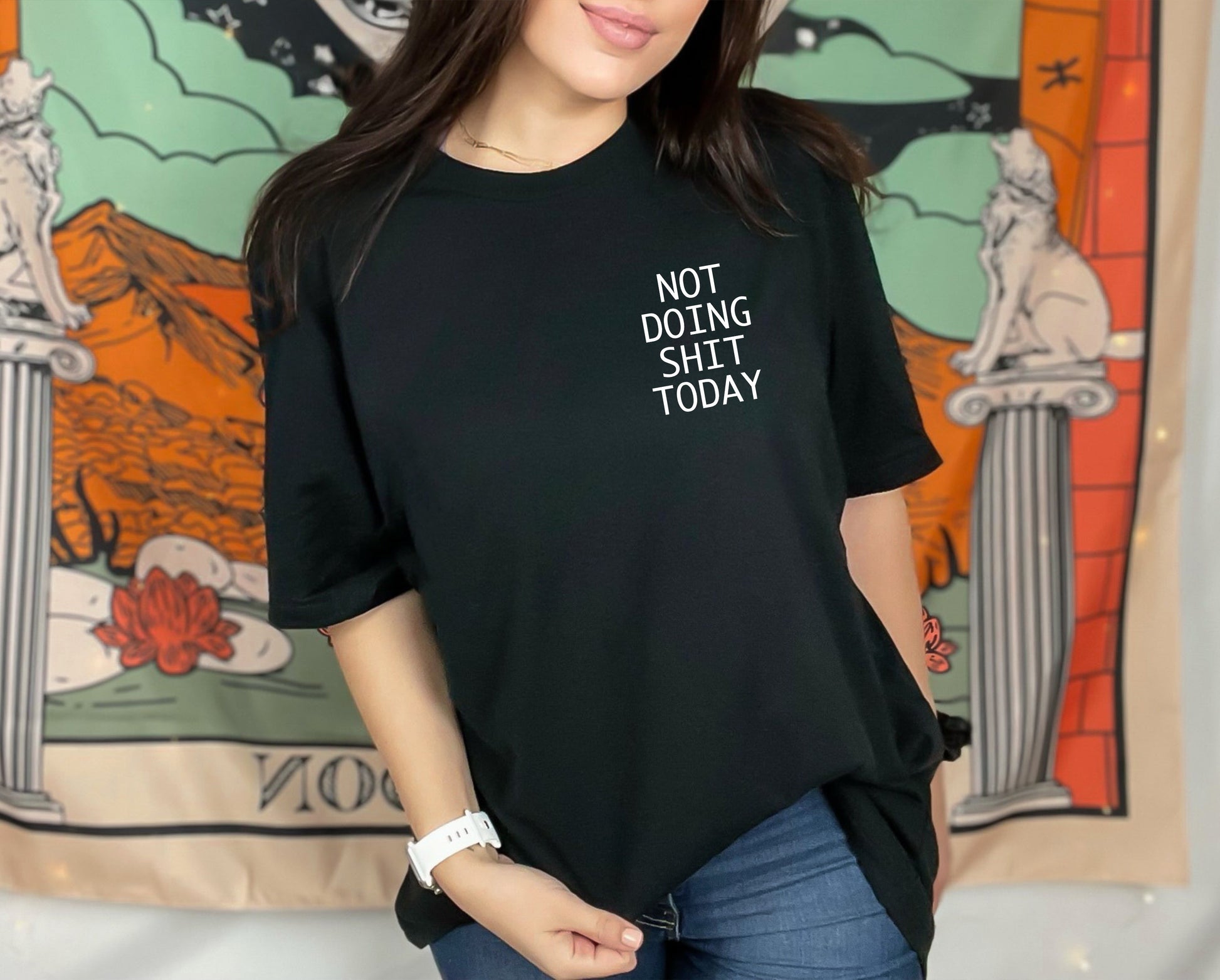 Wholesale Not Doing Shit Today Graphic Tee - Black