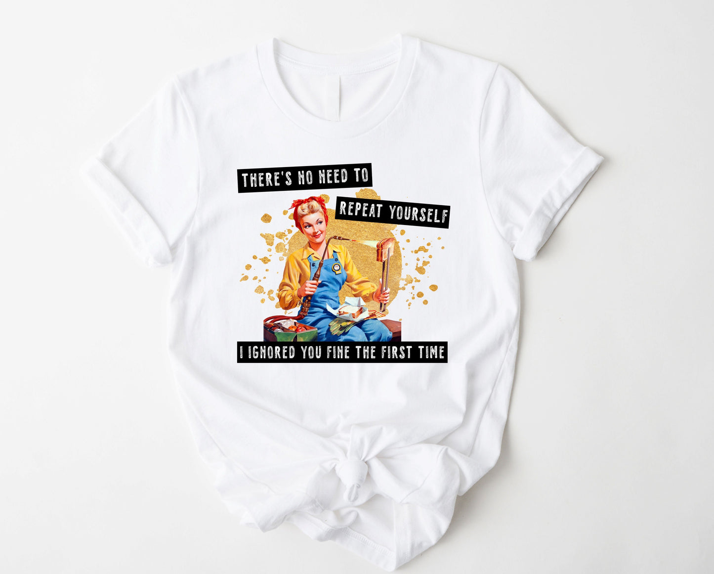 Wholesale No Need to Repeat Graphic Tee - White