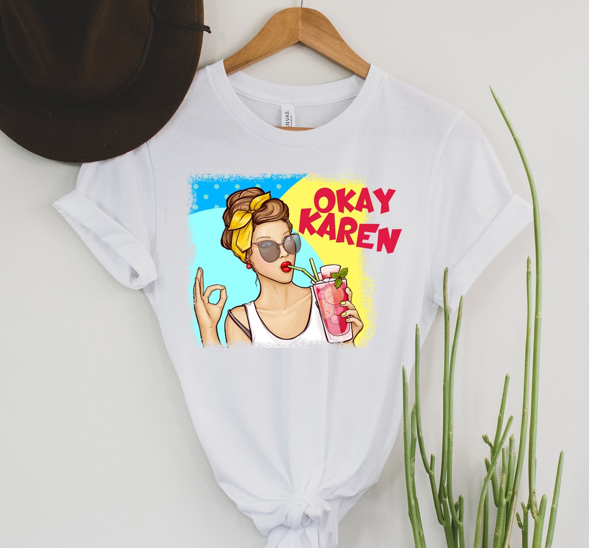 Wholesale Okay Karen Graphic Tee - Blue
