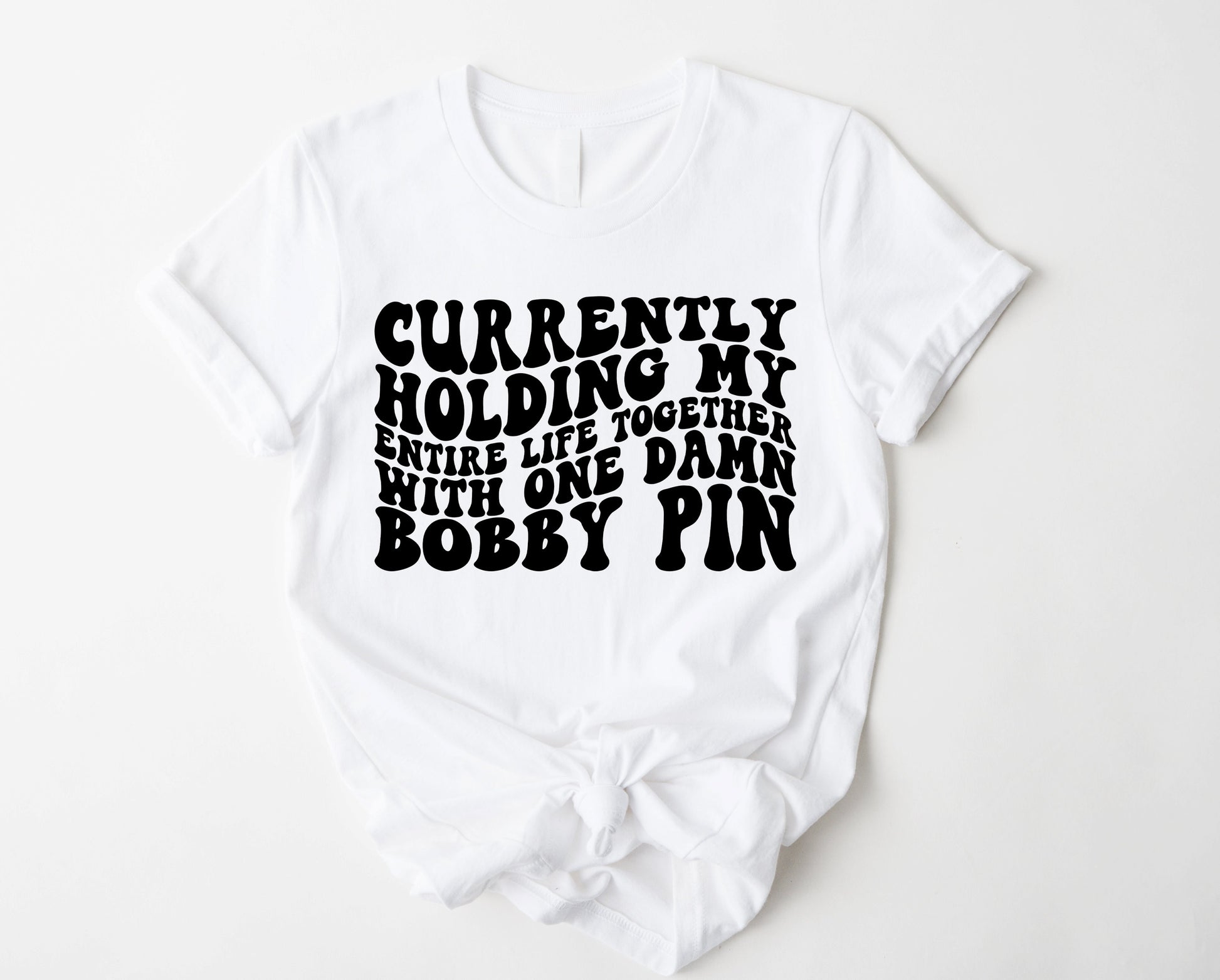 Wholesale One Damn Bobby Pin Graphic Tee - White