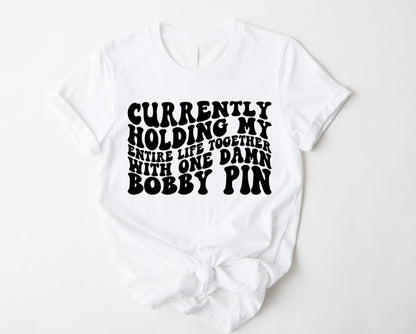 Wholesale One Damn Bobby Pin Graphic Tee - White