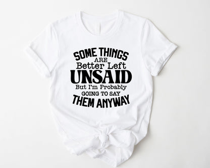 Wholesale Some things are better Left Unsaid Graphic Tee - Lilac