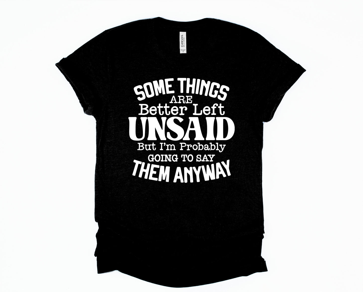 Wholesale Some things are better Left Unsaid Graphic Tee - Heather Grey