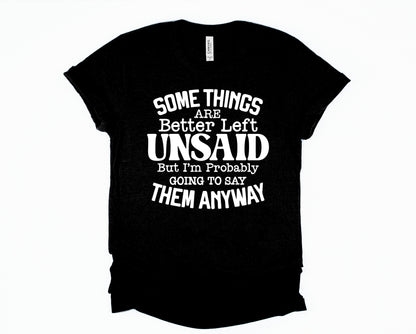 Wholesale Some things are better Left Unsaid Graphic Tee - Heather Grey