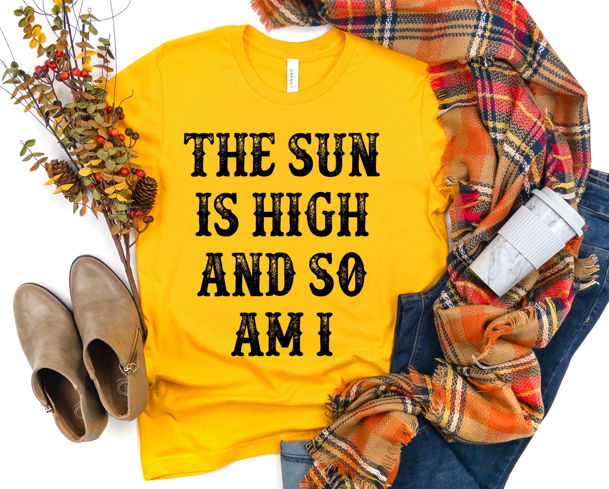 Wholesale The Sun is High Graphic Tee - Gold