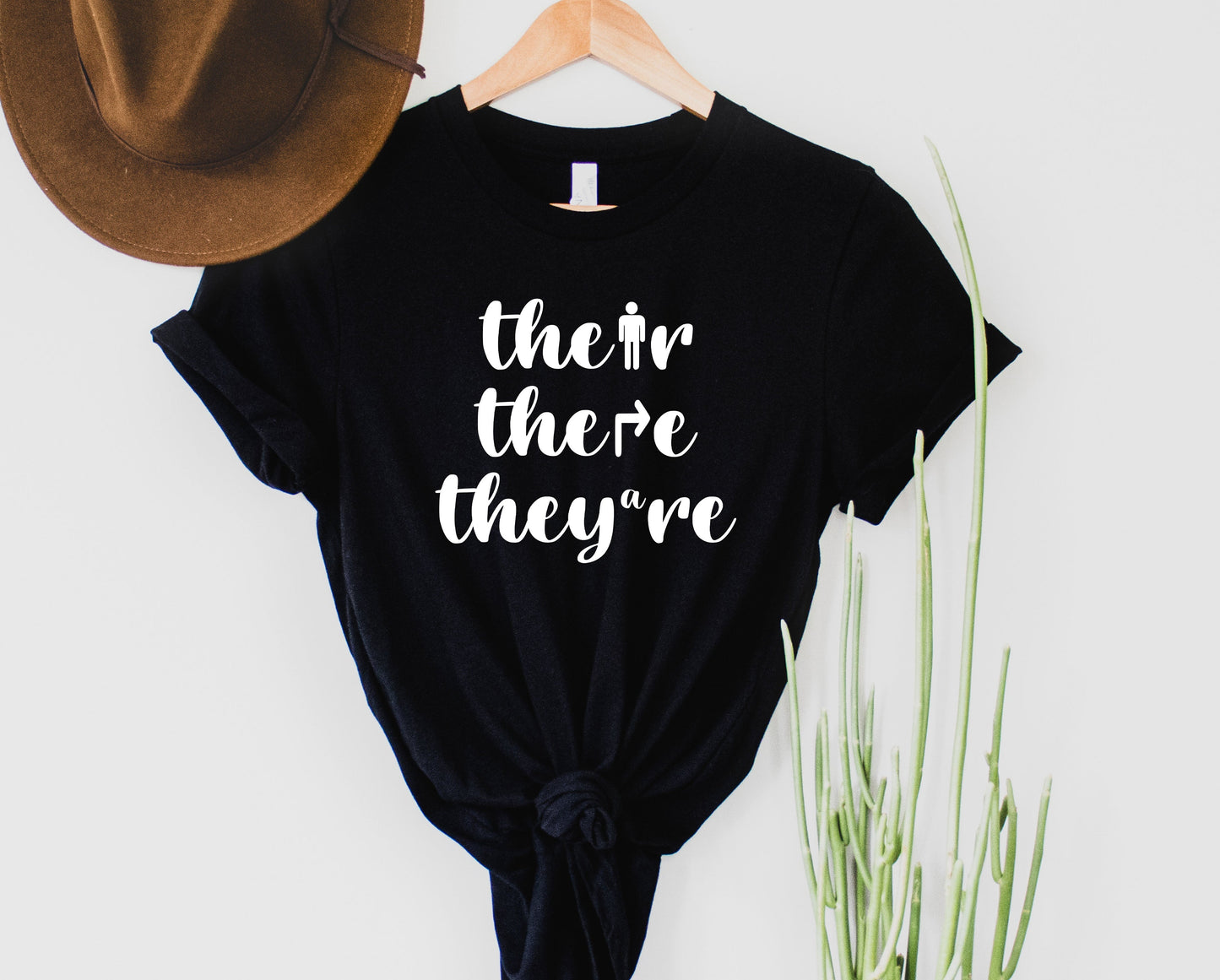 Wholesale Their There They're Graphic Tee - Black