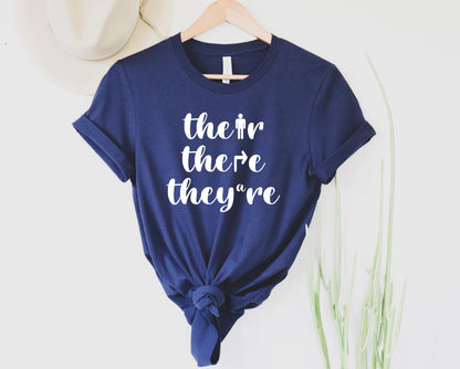 Wholesale Their There They're Graphic Tee - Heathered Forest