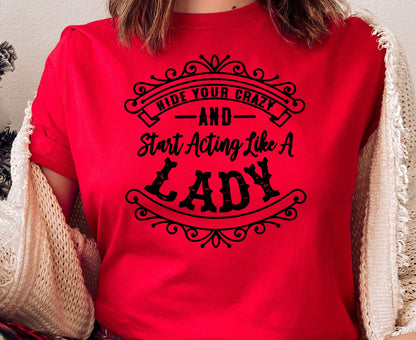 Wholesale Act Like a Lady Graphic Tee - Heather Green