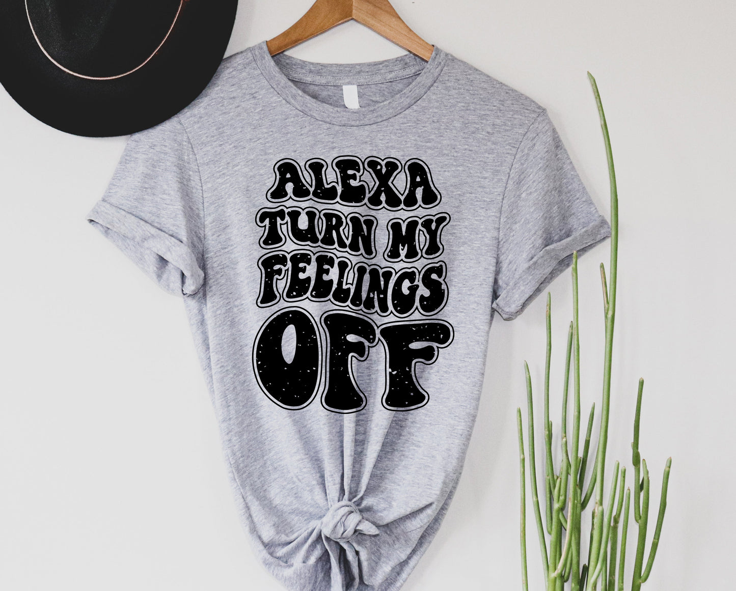 Wholesale Alexa Turn Off My Feelings Graphic Tee - White