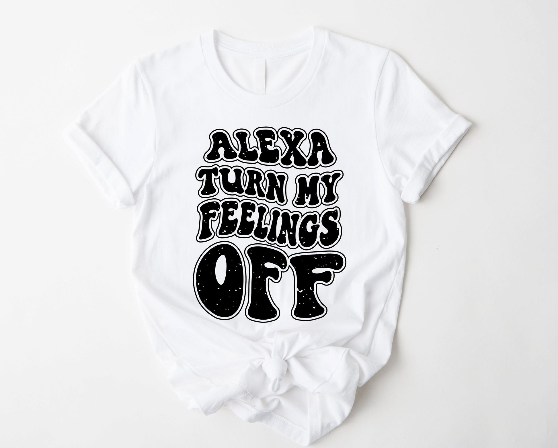 Wholesale Alexa Turn Off My Feelings Graphic Tee - Tan