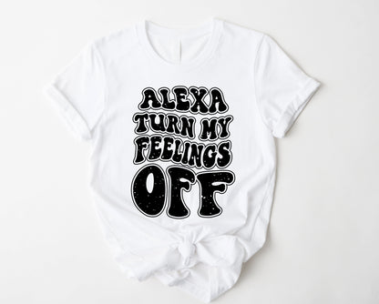 Wholesale Alexa Turn Off My Feelings Graphic Tee - Tan