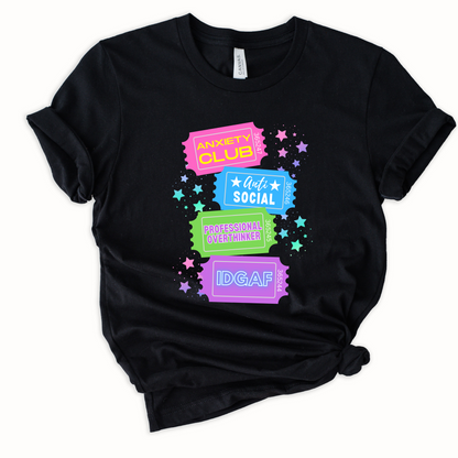 Wholesale Anxiety Club Ticket Graphic Tee - Pink
