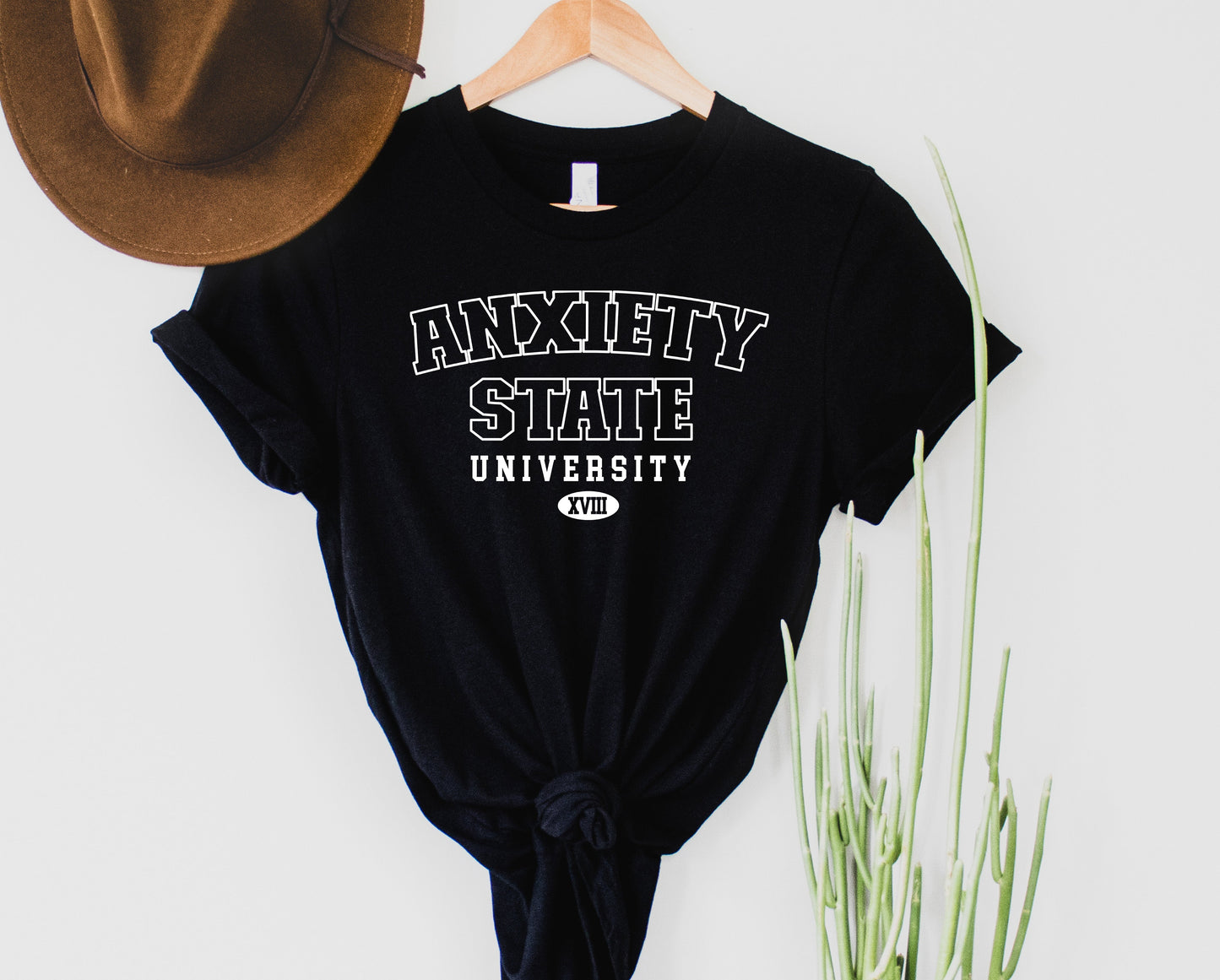 Wholesale Anxiety State University Graphic Tee - Black