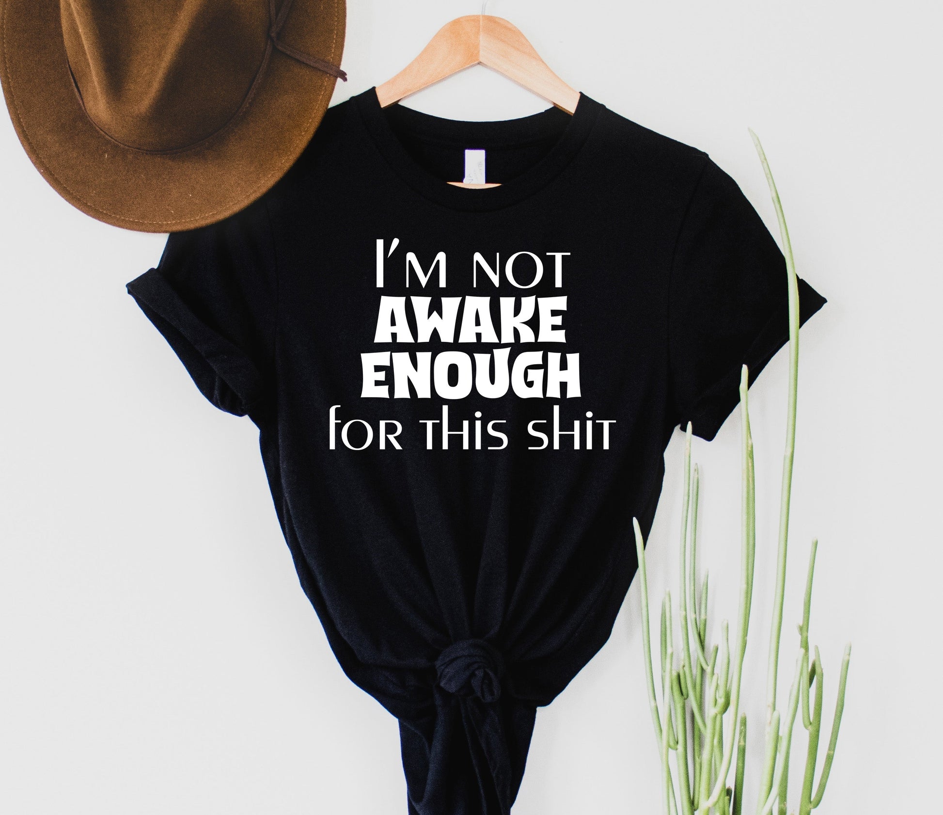 Wholesale Not Awake Enough Graphic Tee - Black