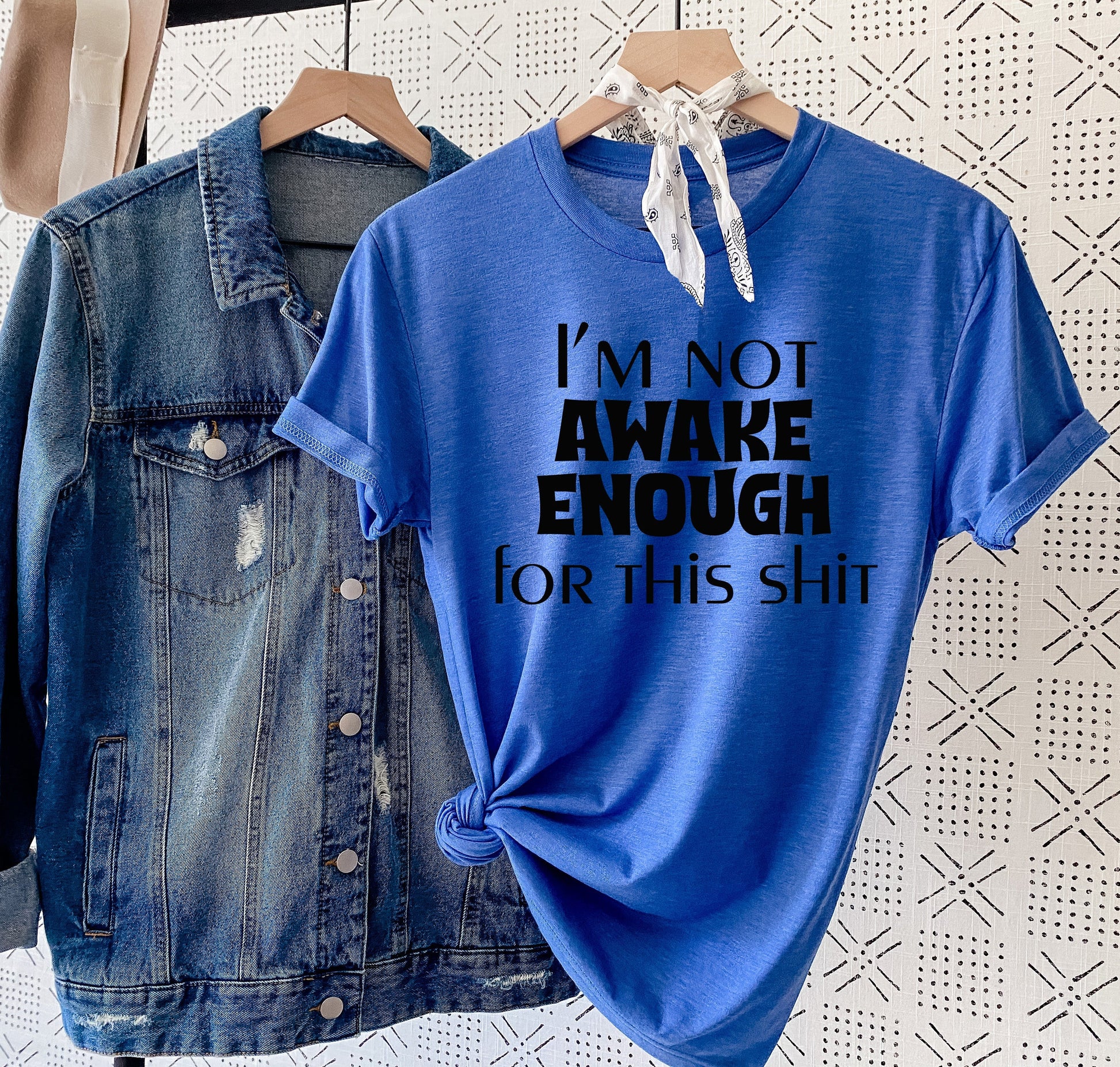 Wholesale Not Awake Enough Graphic Tee - Grey