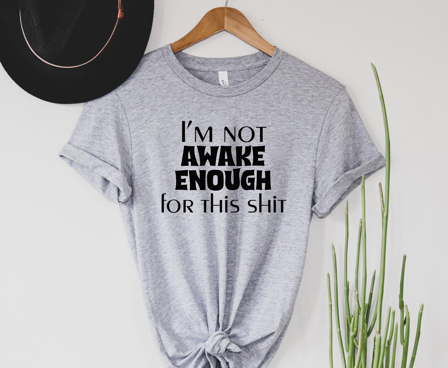 Wholesale Not Awake Enough Graphic Tee - Heathered Forest Green