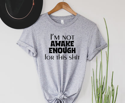 Wholesale Not Awake Enough Graphic Tee - Heathered Forest Green