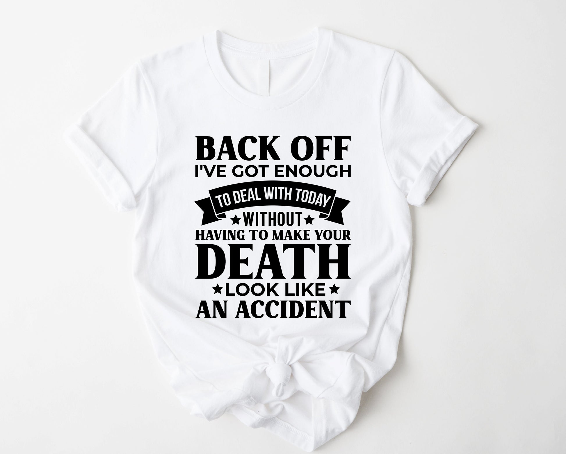 Wholesale Back Off Graphic Tee - White