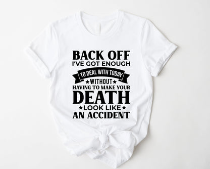 Wholesale Back Off Graphic Tee - White