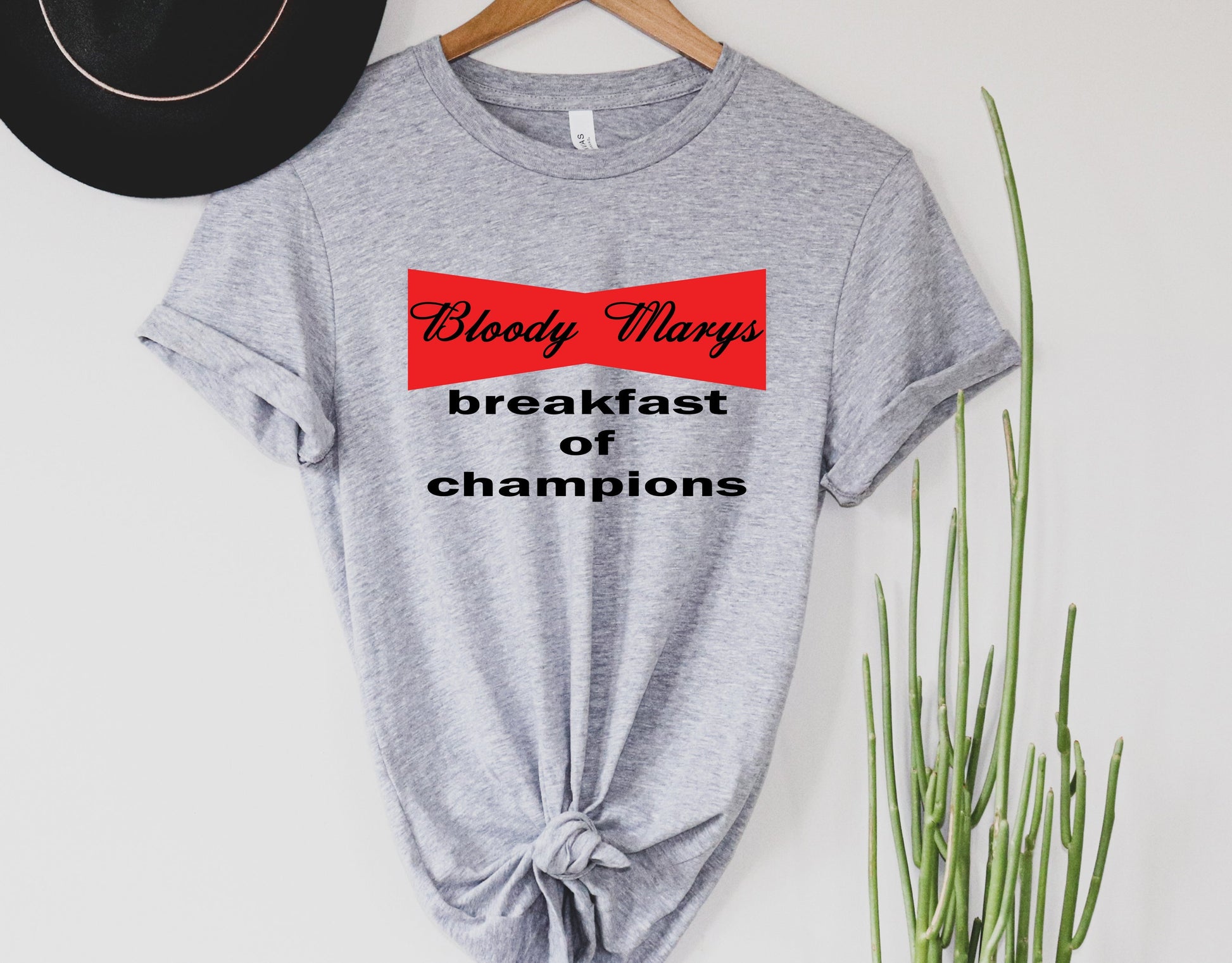 Wholesale Bloody Mary's breakfast of Champions Graphic Tee - Heather Grey