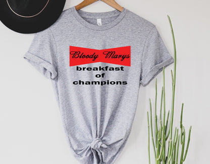 Wholesale Bloody Mary's breakfast of Champions Graphic Tee - Heather Grey