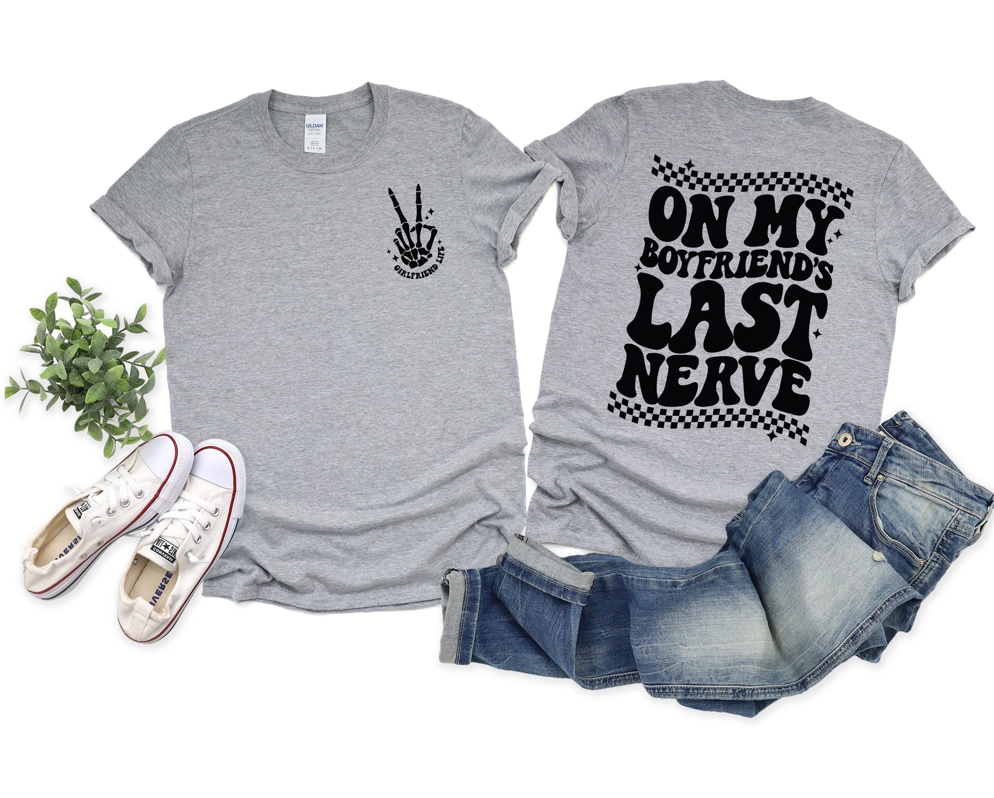 Wholesale Boyfriends Last Nerve Graphic Tee - White Tee