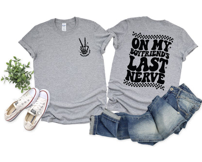 Wholesale Boyfriends Last Nerve Graphic Tee - White Tee