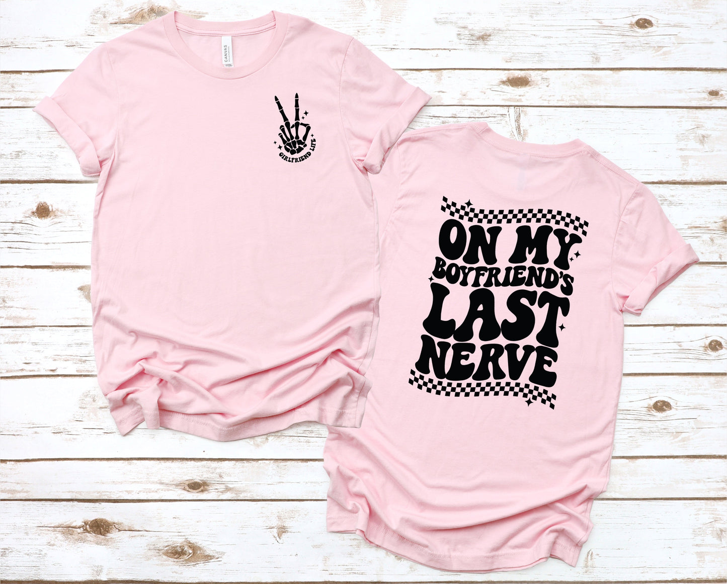 Wholesale Boyfriends Last Nerve Graphic Tee - Pink Tee