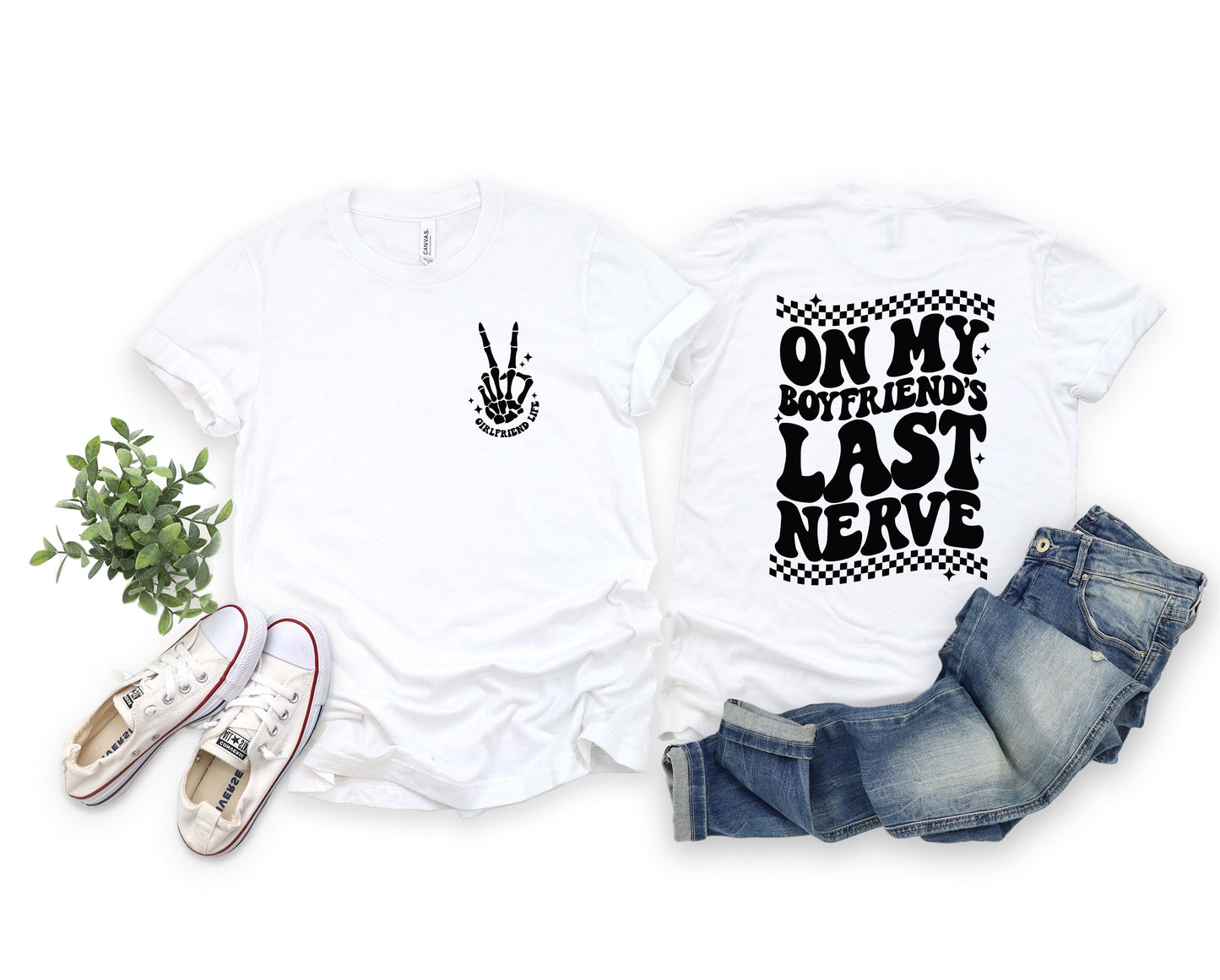 Wholesale Boyfriends Last Nerve Graphic Tee - Grey tee