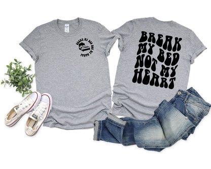 Wholesale Break My Bed Graphic Tee - White