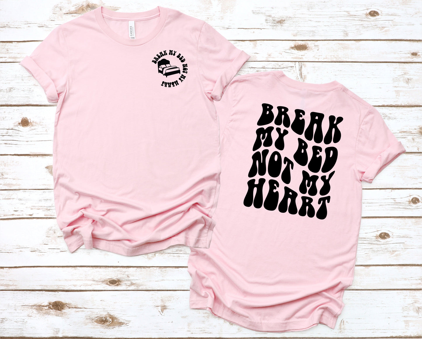 Wholesale Break My Bed Graphic Tee - Heather Grey
