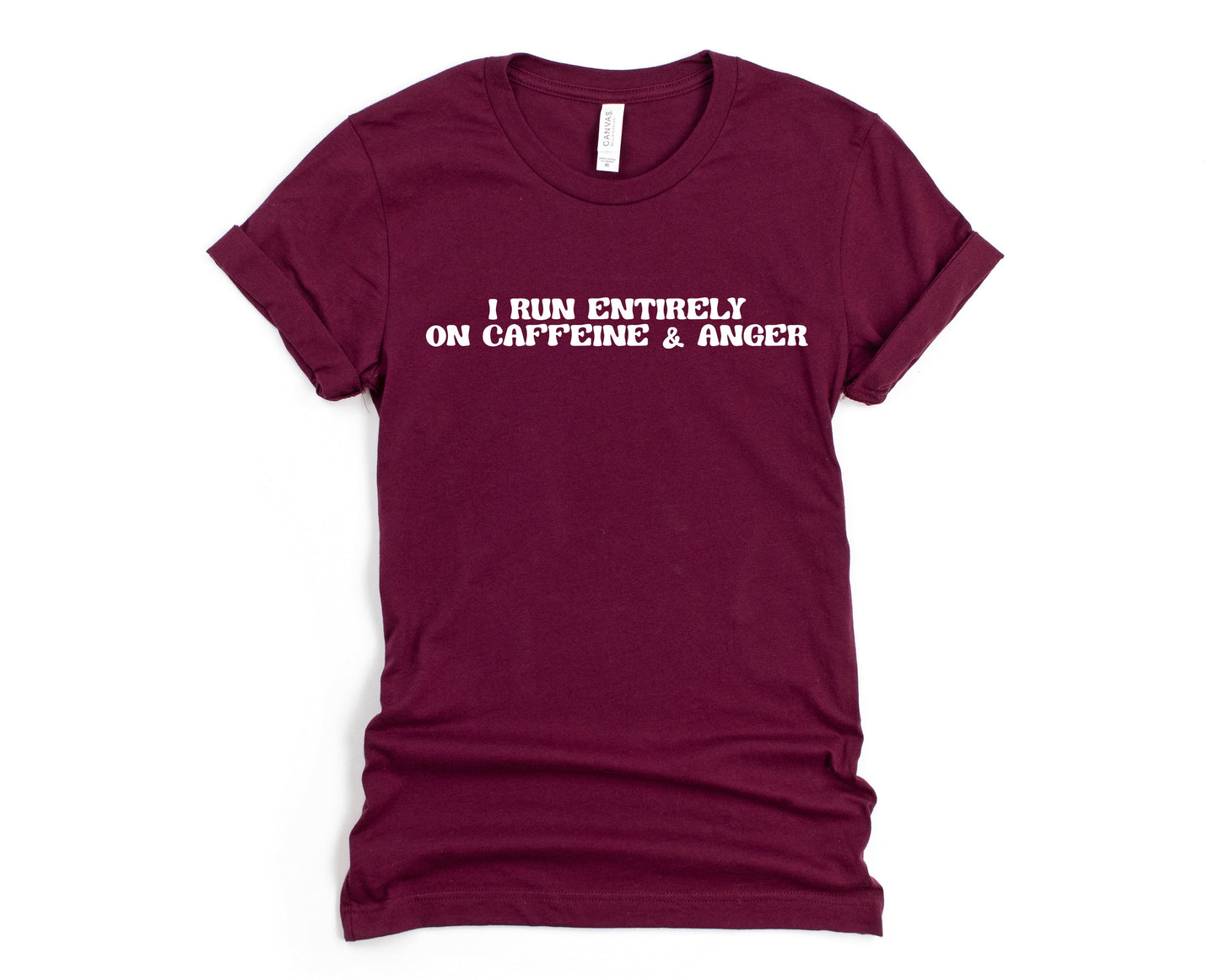 Wholesale Caffeine & Anger Graphic Tee - Maroon