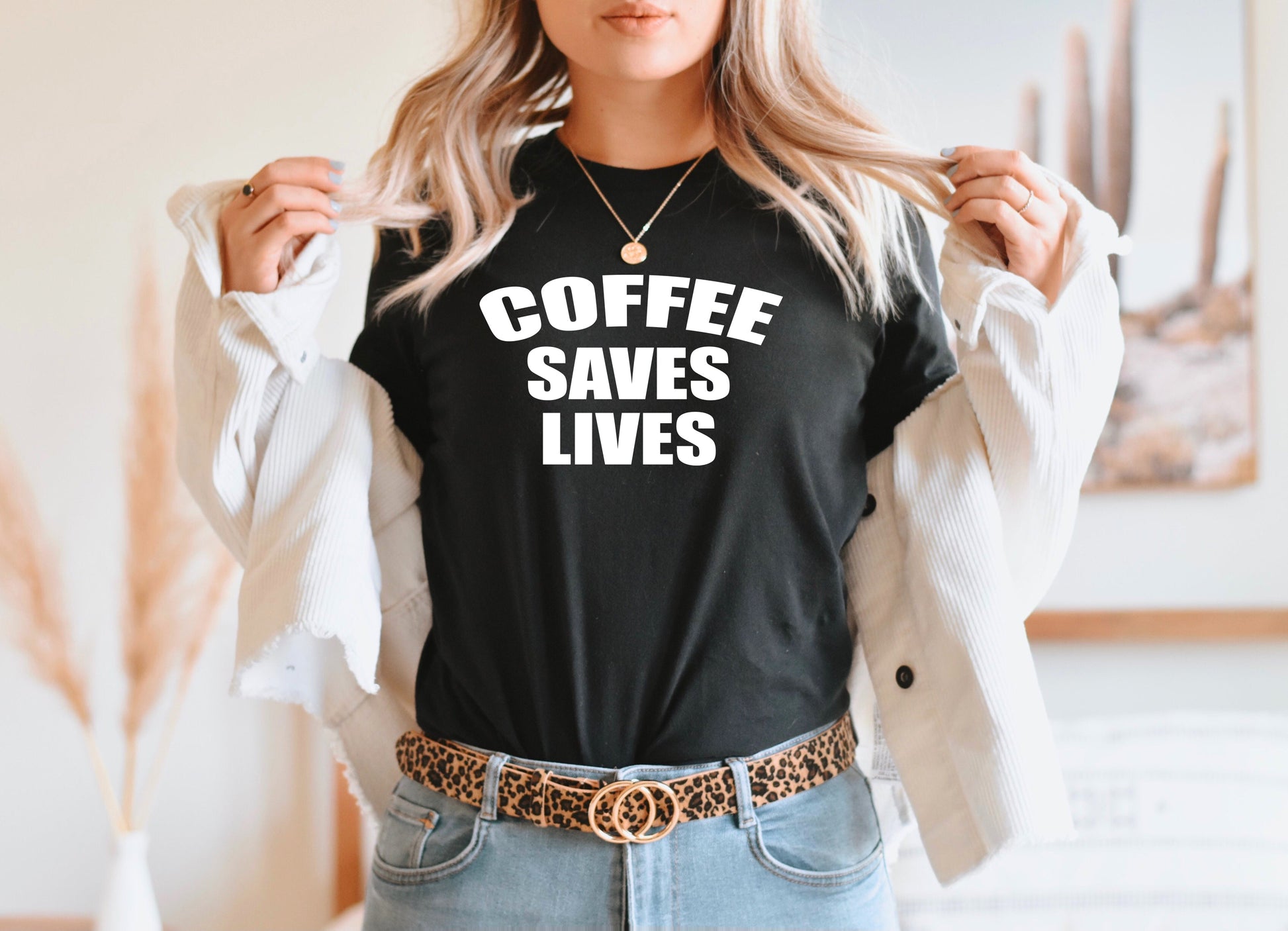 Wholesale Coffee Saves Lives Tshirt & Sweatshirt - Black