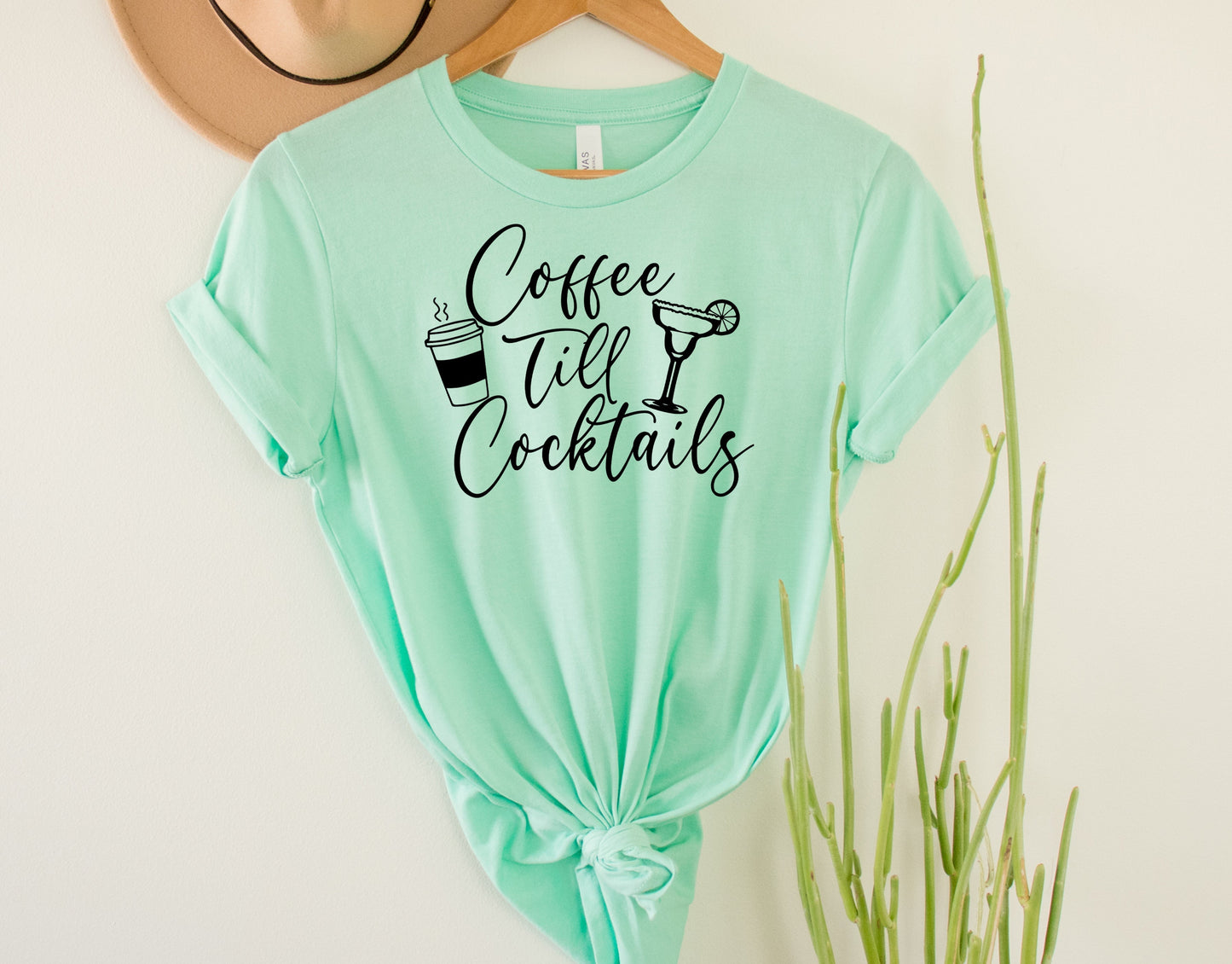 Wholesale Coffee Till Cocktails Graphic Tee - Heather Sand