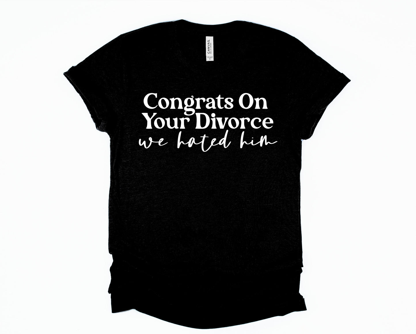 Wholesale Congrats on Your Divorce Graphic Tee - White