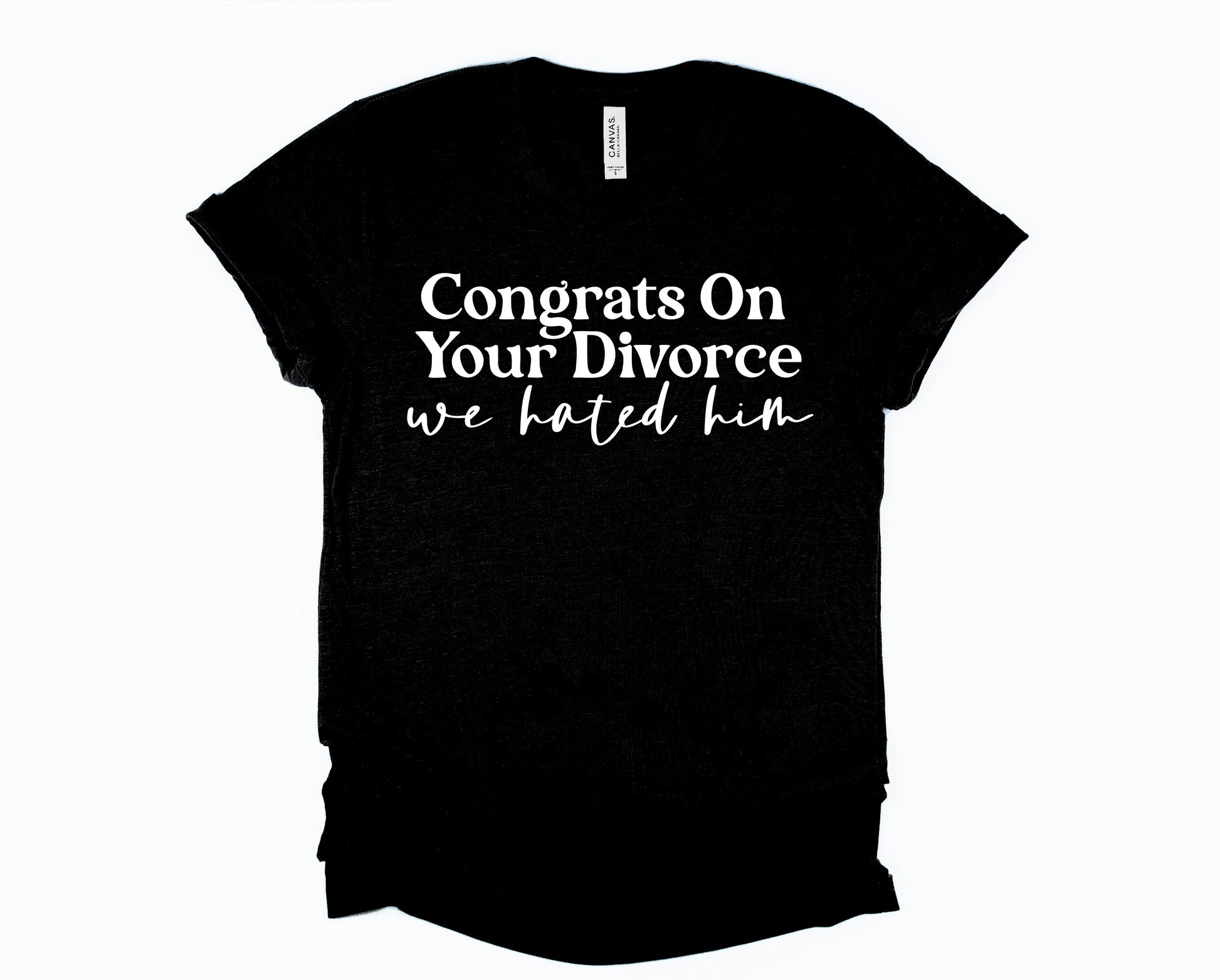 Wholesale Congrats on Your Divorce Graphic Tee - White