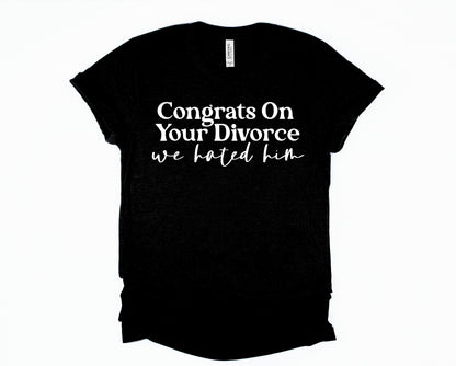 Wholesale Congrats on Your Divorce Graphic Tee - White