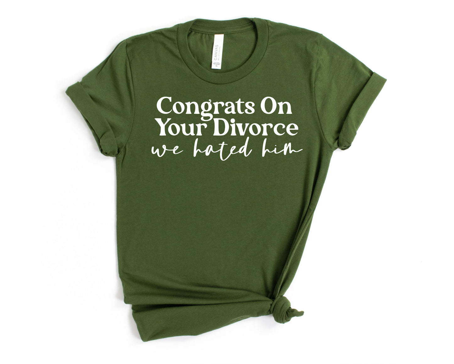 Wholesale Congrats on Your Divorce Graphic Tee - Olive