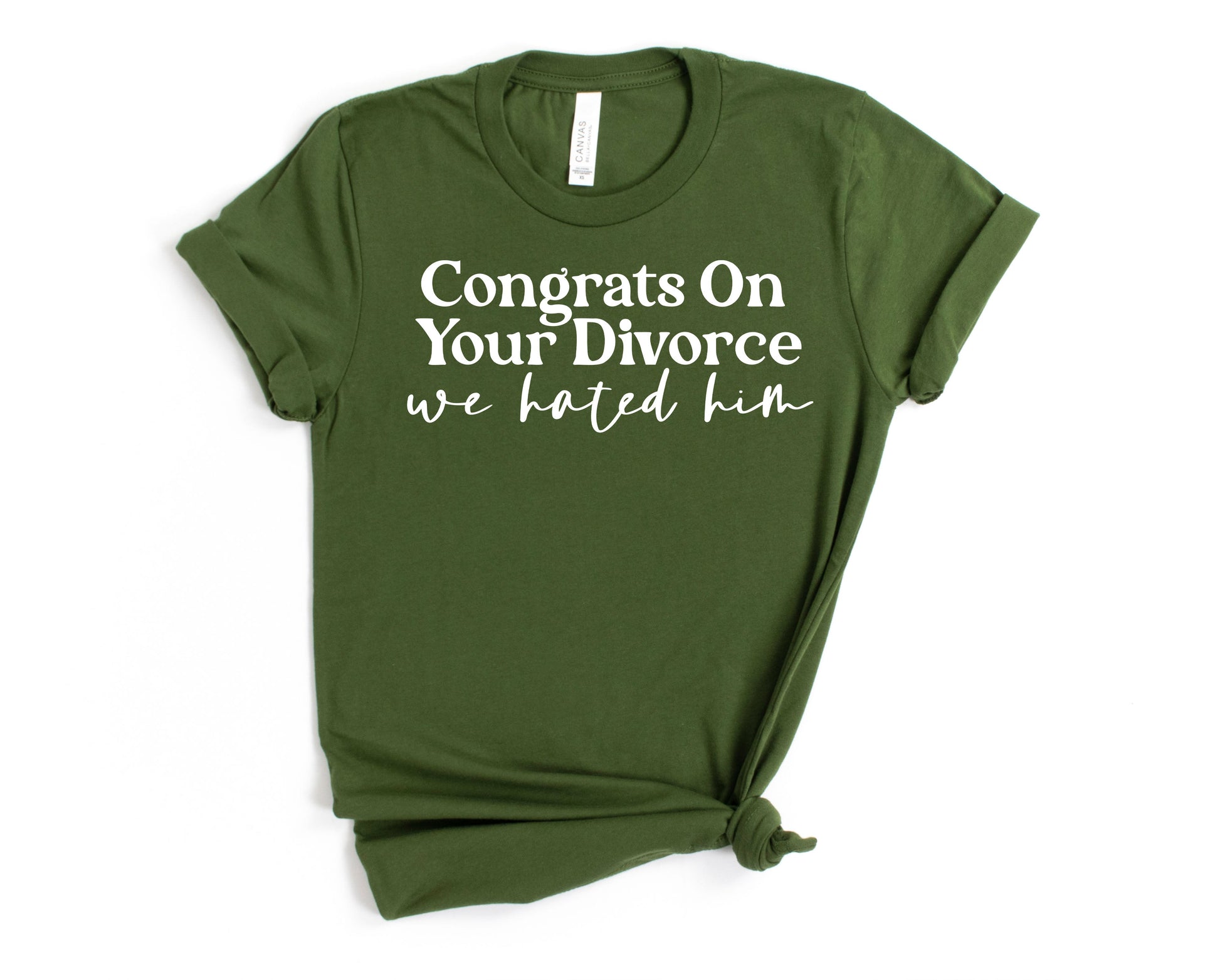 Wholesale Congrats on Your Divorce Graphic Tee - Olive