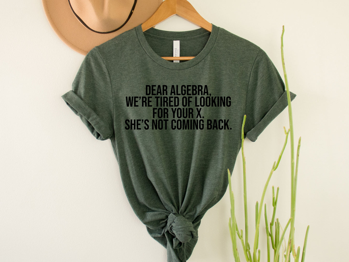 Wholesale Dear Algebra Graphic Tee - Heathered Forest Green