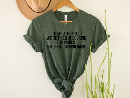 Wholesale Dear Algebra Graphic Tee - Heathered Forest Green