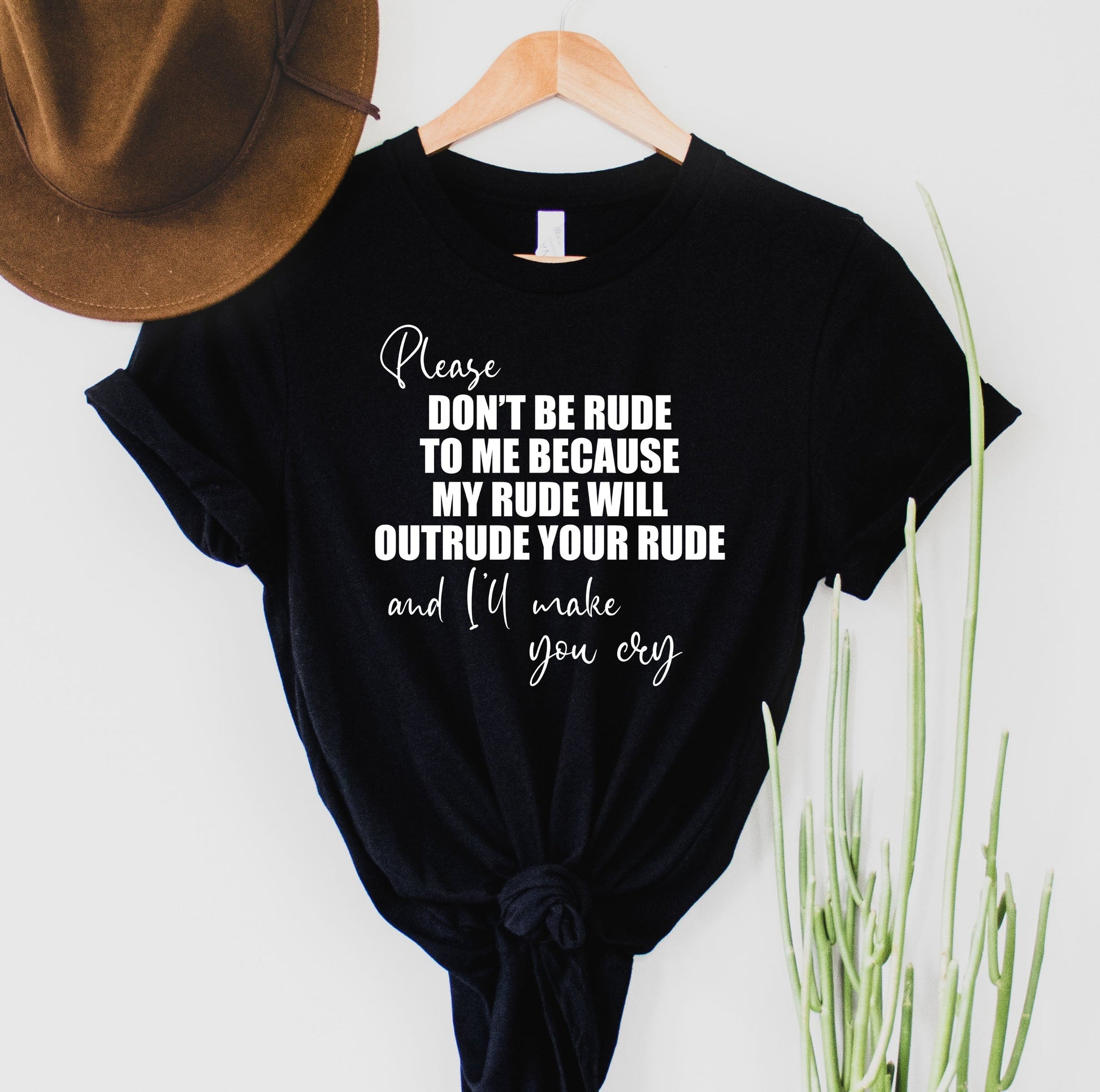 Wholesale Don't Be Rude Graphic Tee - White