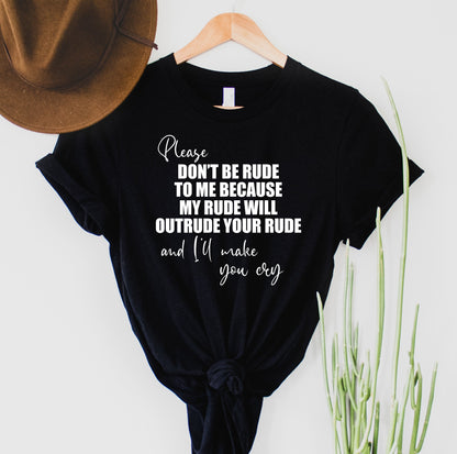 Wholesale Don't Be Rude Graphic Tee - White