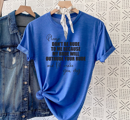 Wholesale Don't Be Rude Graphic Tee - Black