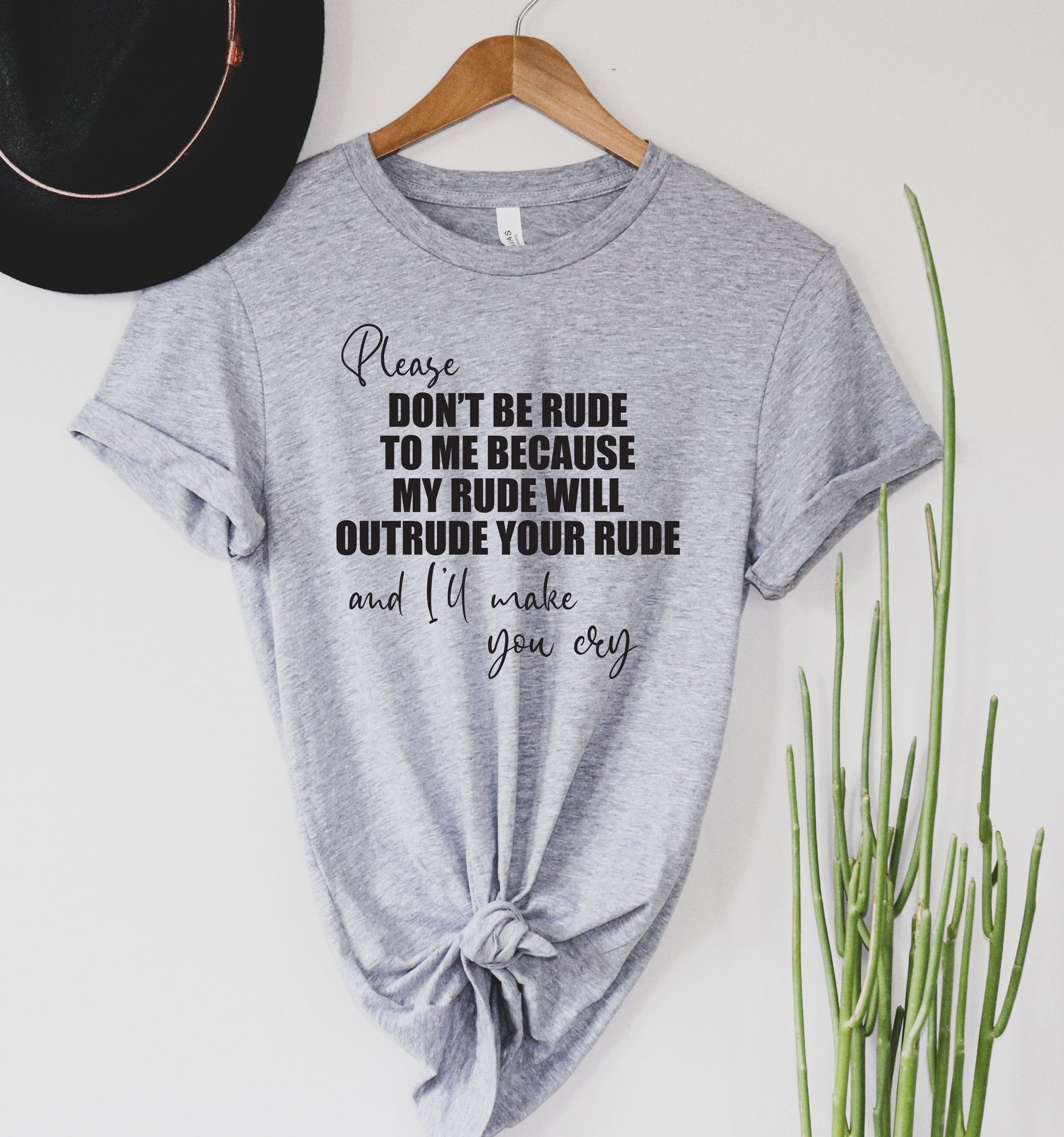 Wholesale Don't Be Rude Graphic Tee - Blue