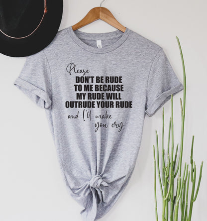 Wholesale Don't Be Rude Graphic Tee - Blue