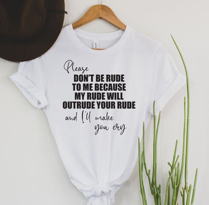 Wholesale Don't Be Rude Graphic Tee - Grey