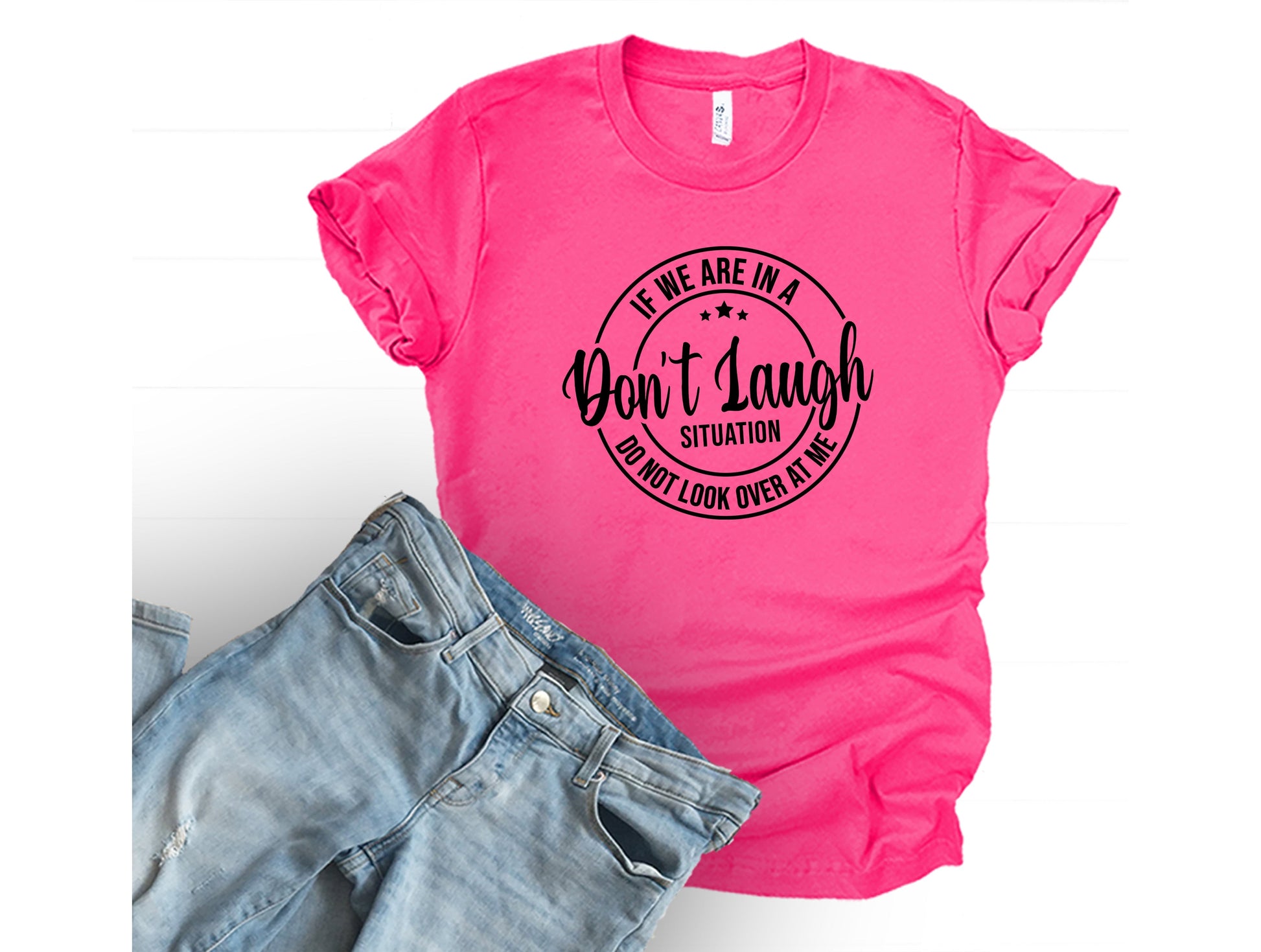 Wholesale Don't Look Over at Me Graphic Tee - Grey Tee